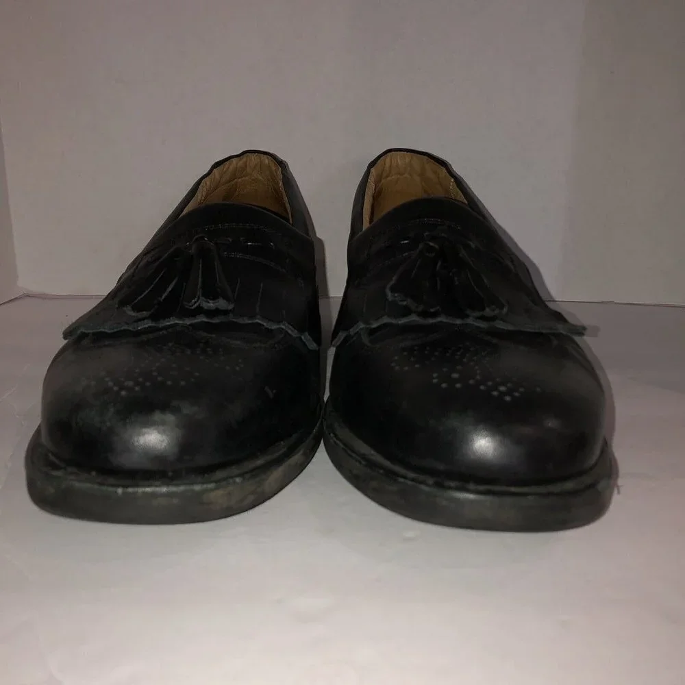 Sandro Moscoloni Vineyard Black Tassel Wingtips Loafers Size 8 EUR 41